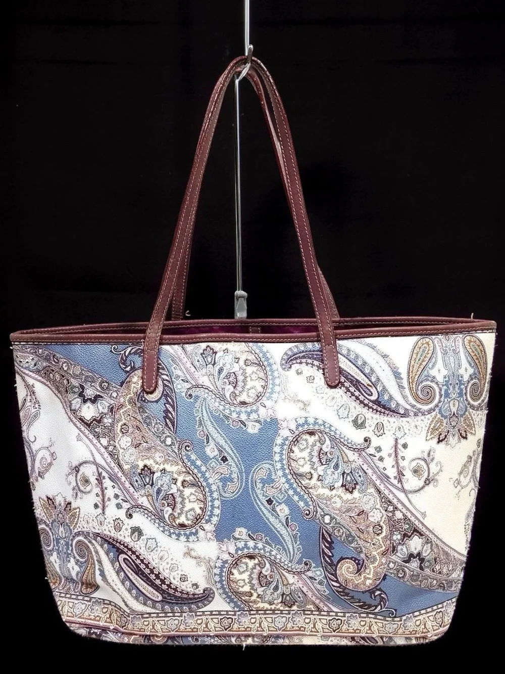 ETRO 2015 Paisley Leather Tote Bag 😍🩵💙